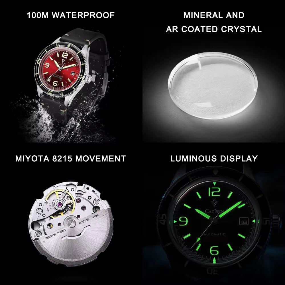 New Mens Genuine Leather Waterproof Wristwatch