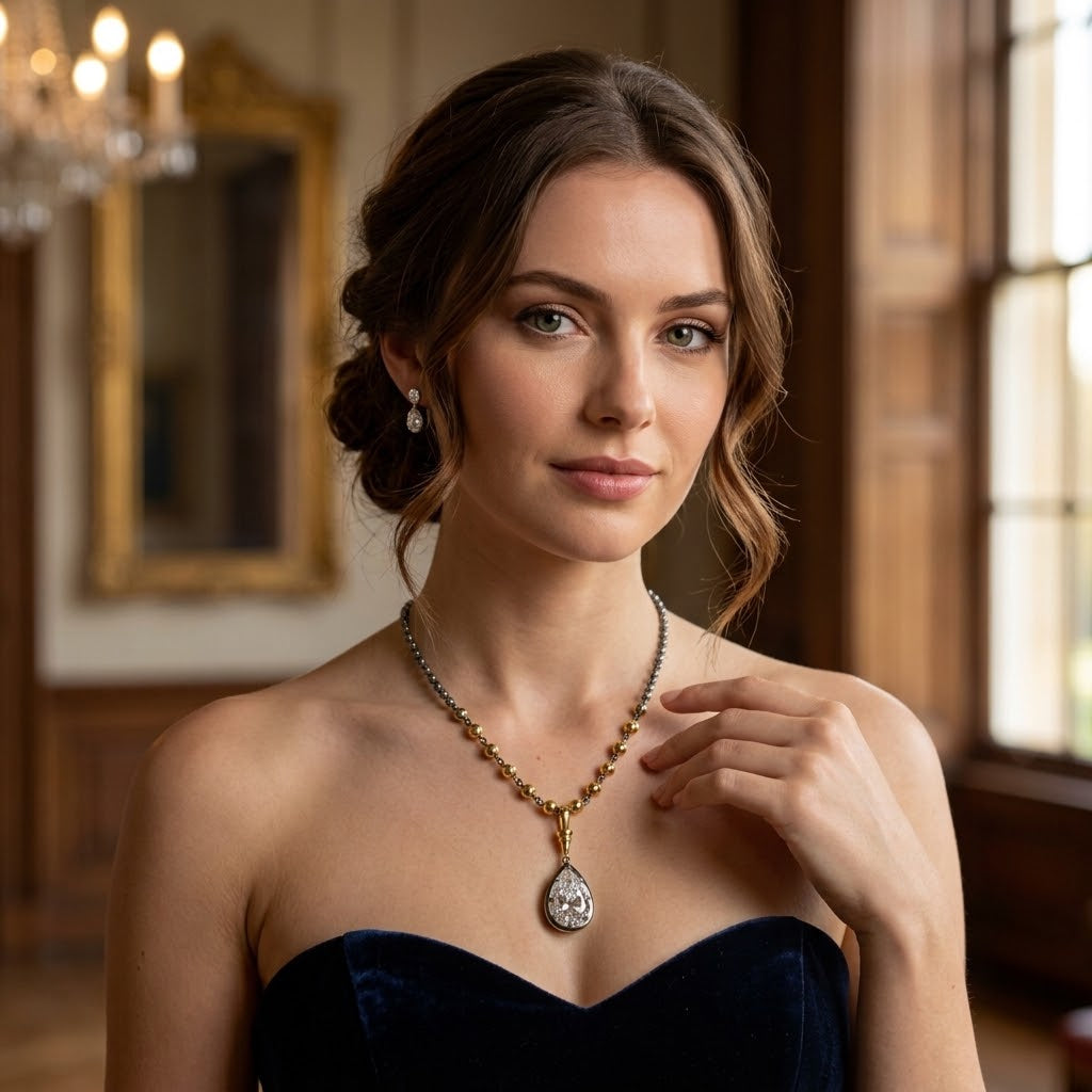 18K Gold Pear-Cut Lab-Grown Diamond Pendant Women Wedding Party Necklace 6.75 CT