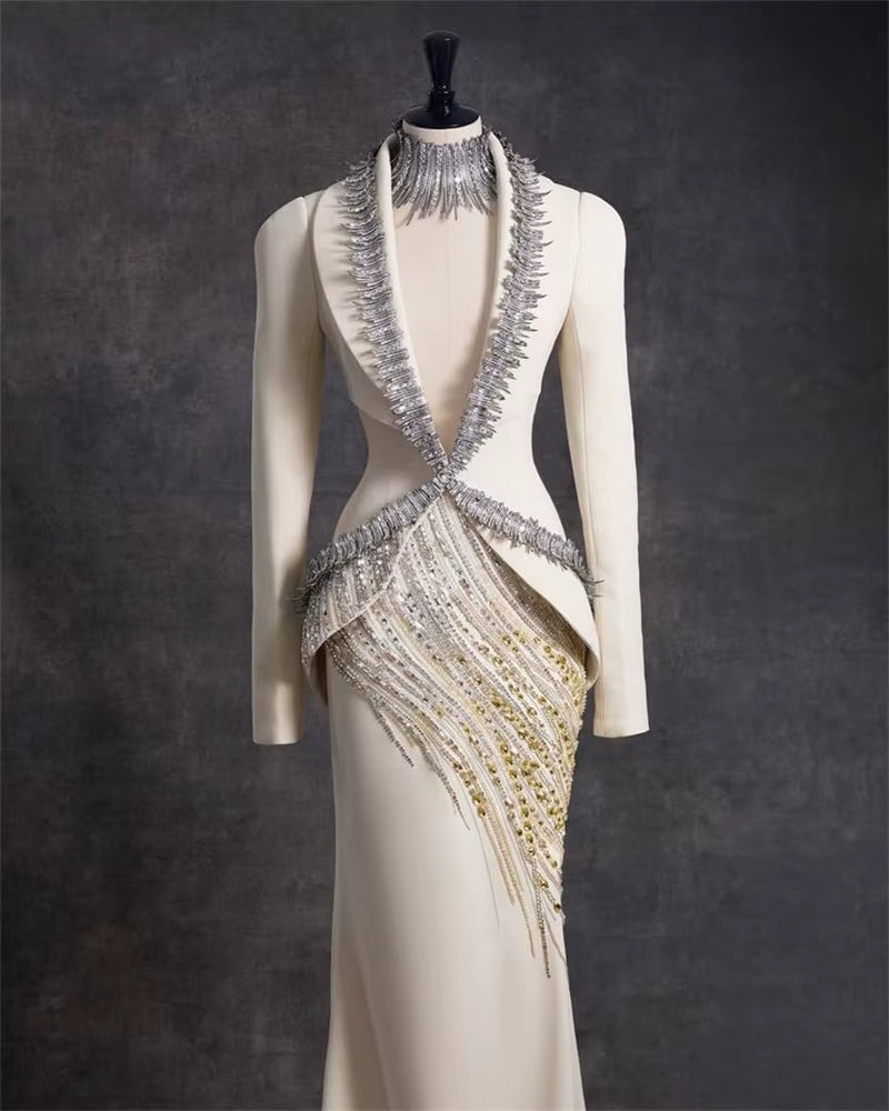Luxury Women Suit Skirt Set 2 Pc Bridal Wedding Party Dress