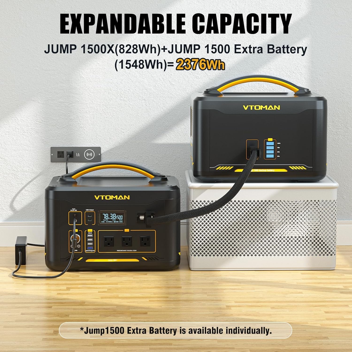 Jump 1500X Power Station, 828Wh Solar Generator 1500W Batterty