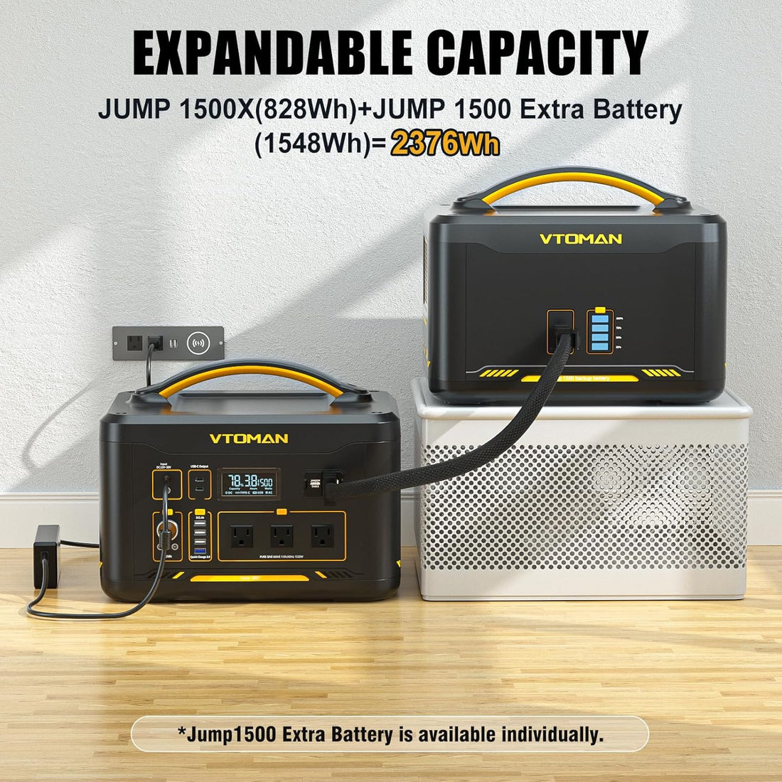 Jump 1500X Power Station, 828Wh Solar Generator 1500W Batterty