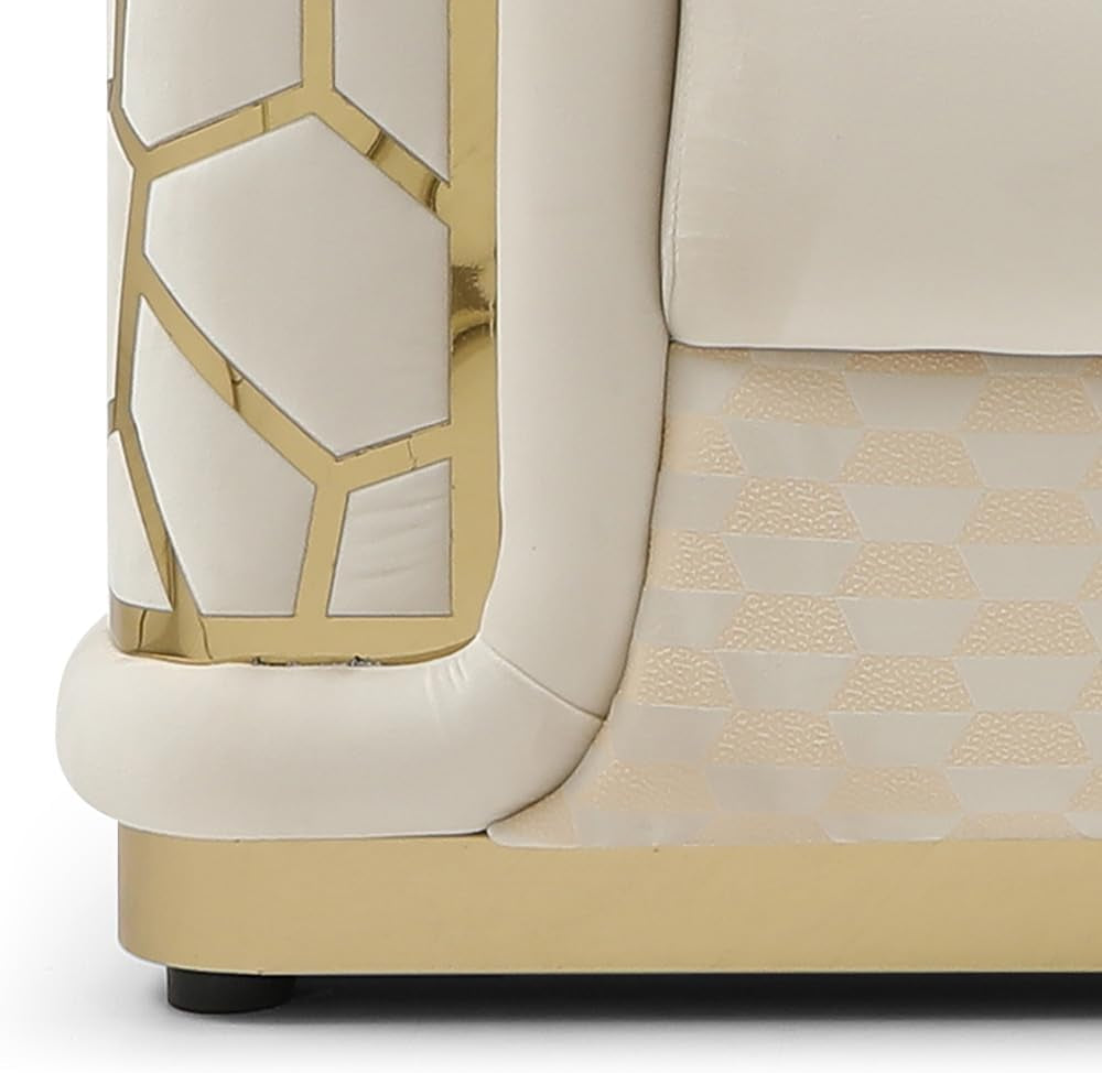 New Velvet Luxury Couch Sofa - Three Seater with Unique Patterned Design and Gold Accents