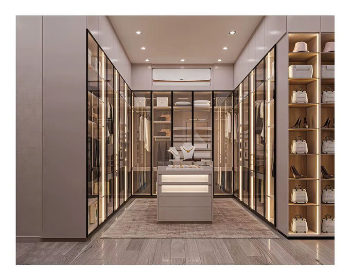 Custom Sliding Door Wooden Room Closet Storage Furniture Bedroom Women'S Double Clothes Wardrobe Cabinet Design