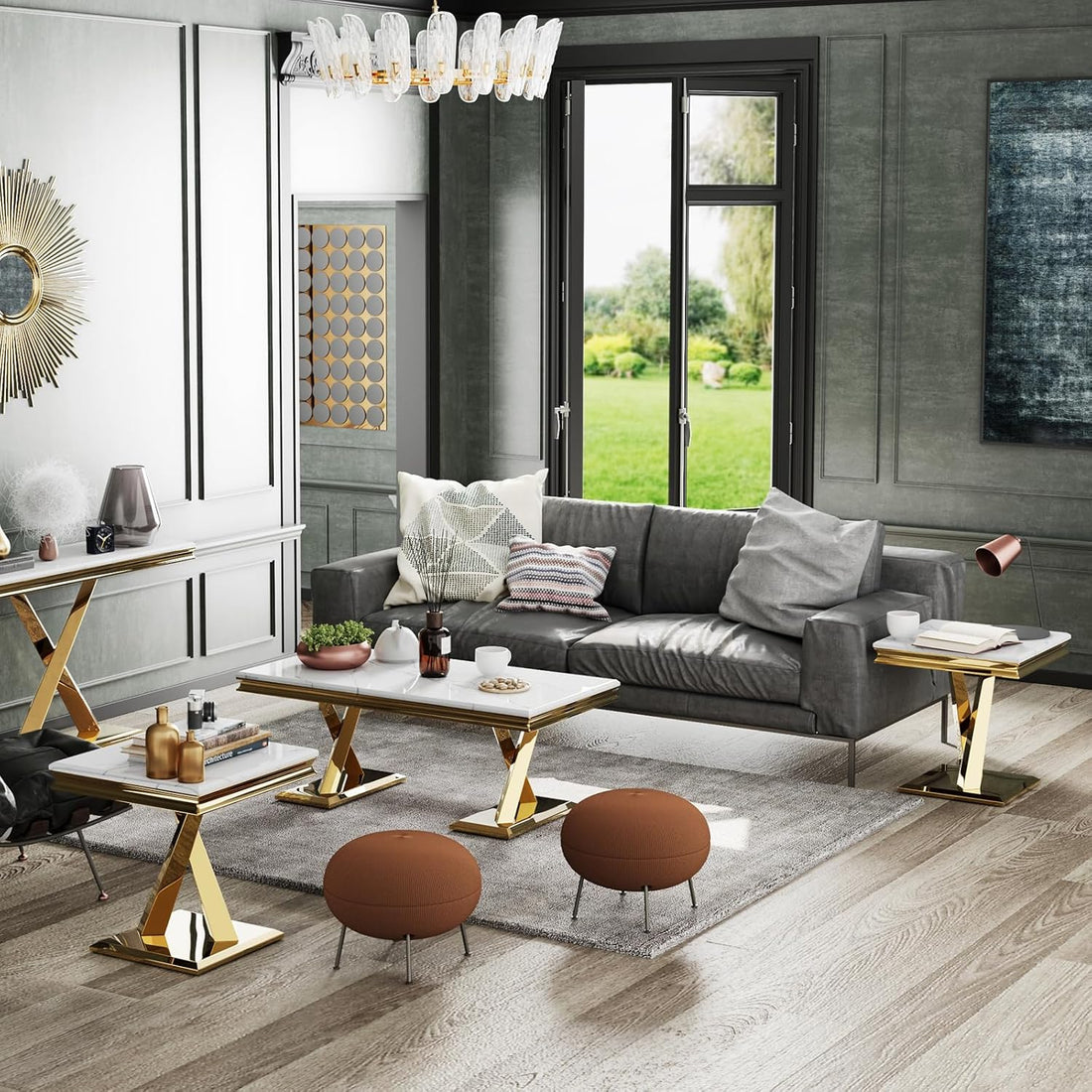 Premium Gold End Accent Table for Office - Home Living Room