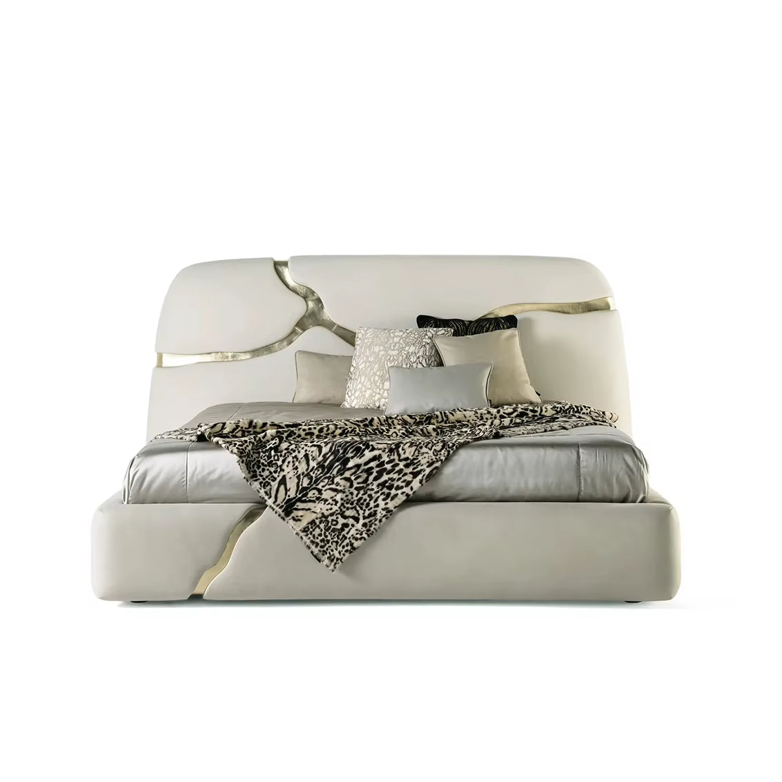 New High End Italian Leather Upholstered Luxury Bed 