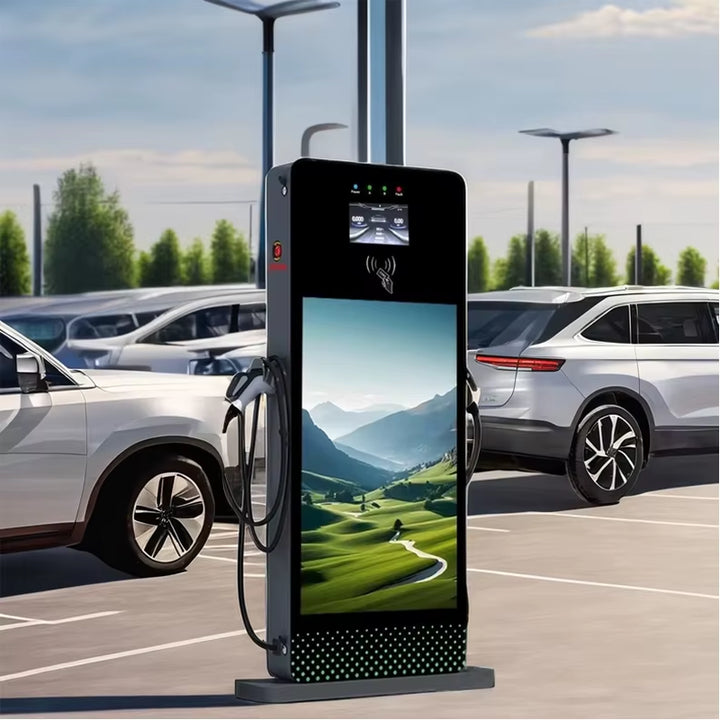 YLC Commercial Charger Car with Advertisement Ac Type 2 Ev Charger GBT CCS1 CCS2 14Kw Electric Car Charger EV Charging Stations