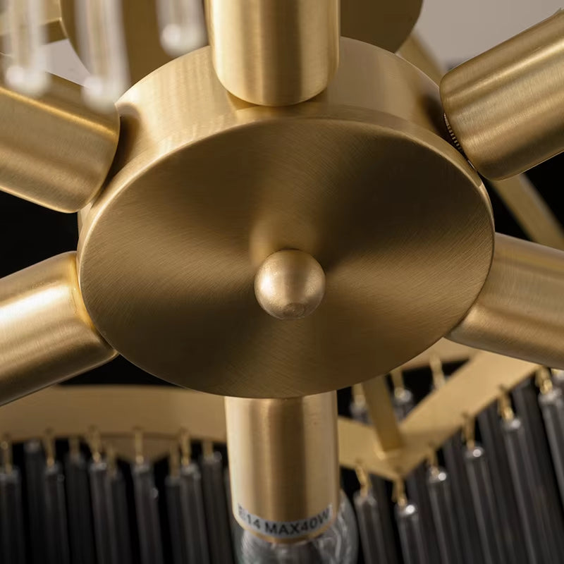 new Post-Modern Minimalist Full Copper Luxury Crystal Chandelier