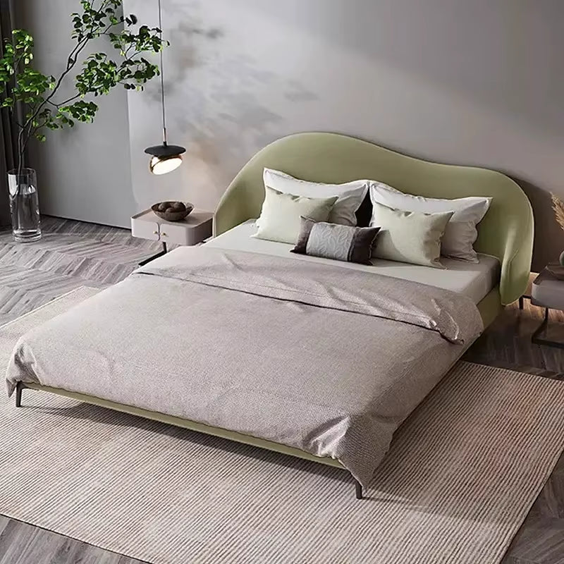 Hot Sell Modern Velvet Luxury Bed Frame King Queen Double Size Bedroom Set Furniture for Villa Home House Apart