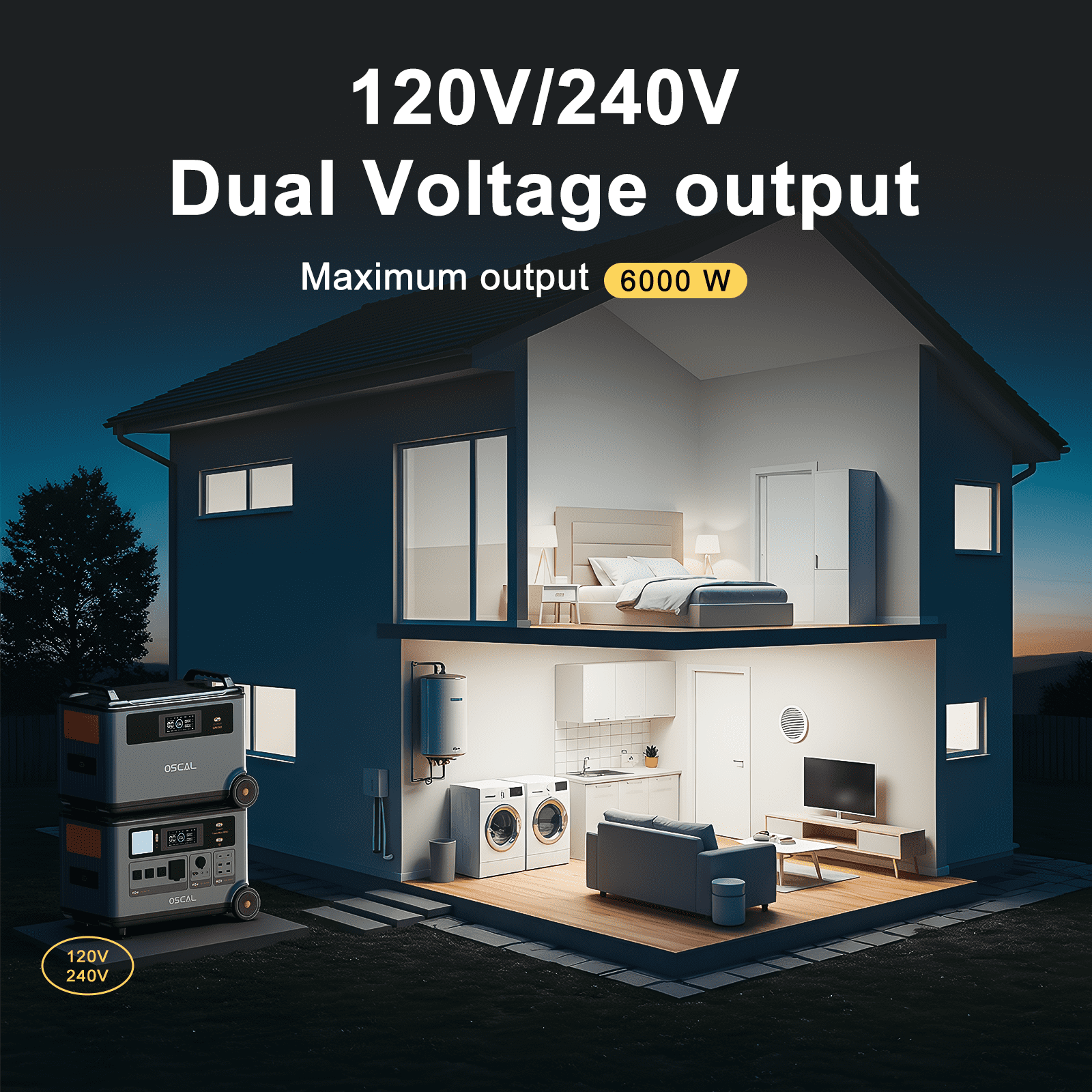 Premium Powermax 6000 Solar Generator with 3/400 Solar Panels 