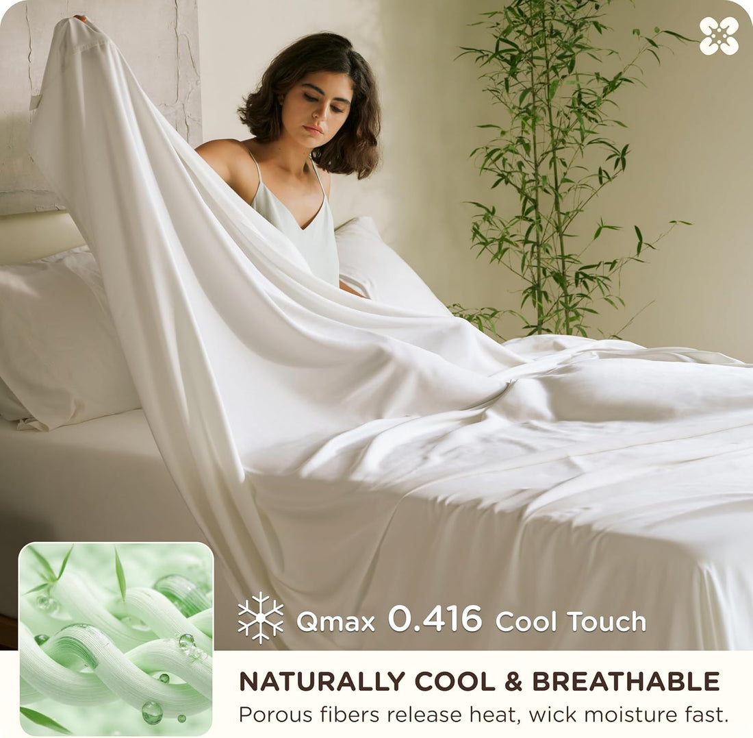 Premium 100% Organically Bamboo Viscose King Size Sheets Set