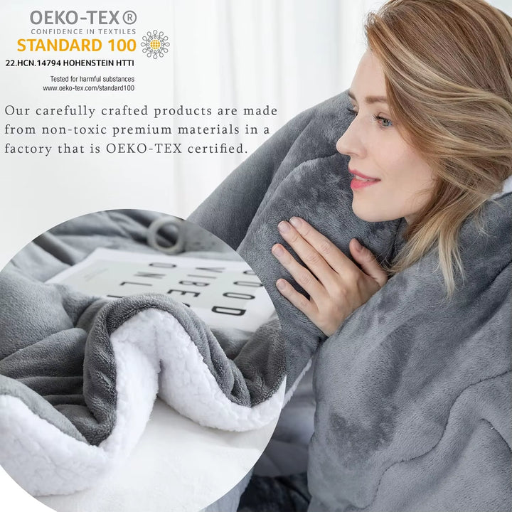 Luxury Wool Sofa Blanket – Thick Warm Plush Winter Throw 