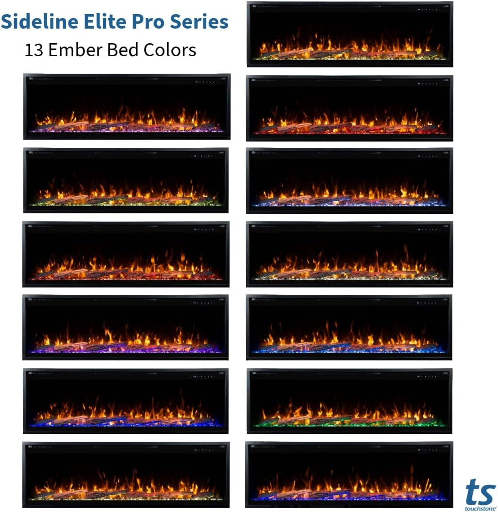 Smart Elite Pro 100" Smart Electric Fireplace 6 Realistic Flame 1500W Heater