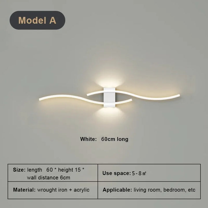 Modern Minimalist LED Wall Light Black White Interior Decoration Lamps Wall Lamp Living Room up down Light Indoor for Bed Room