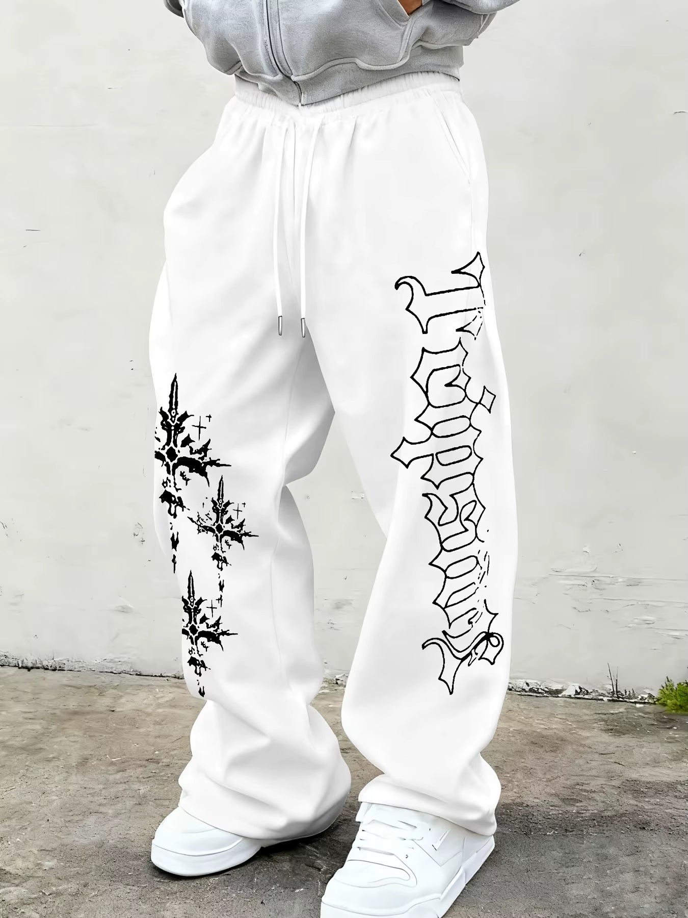 Mens Drawstring Pants Casual Sports Trousers