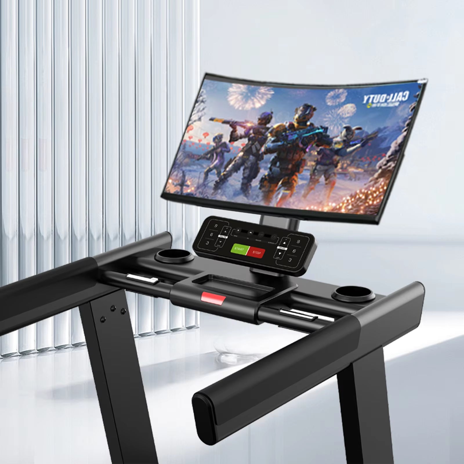 Newest Design Commercial Treadmill Gym Machine with Screen Projection