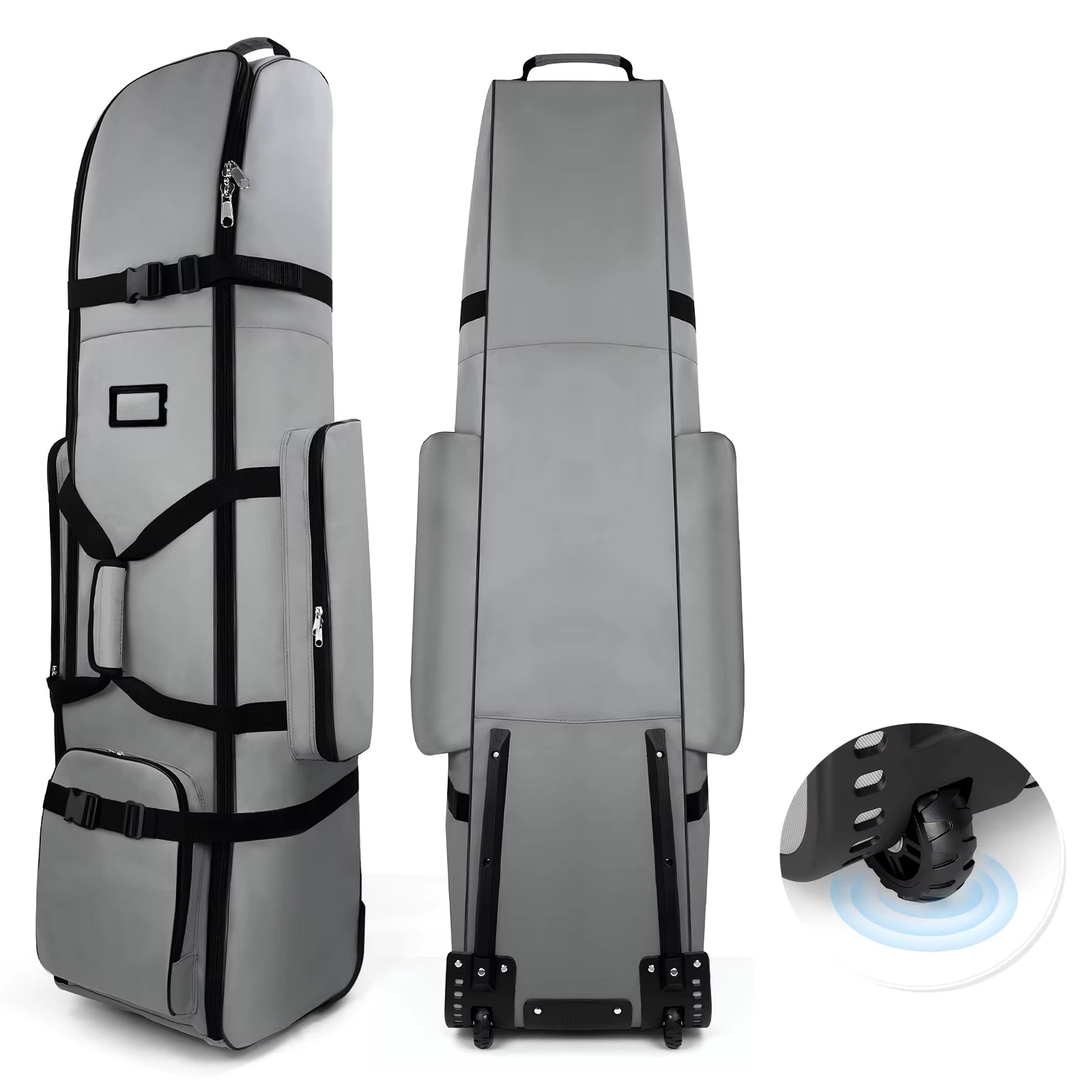New Large-Capacity Waterproof Oxford Cloth Golf Travel Bag, Foldable Two-Wheel Design