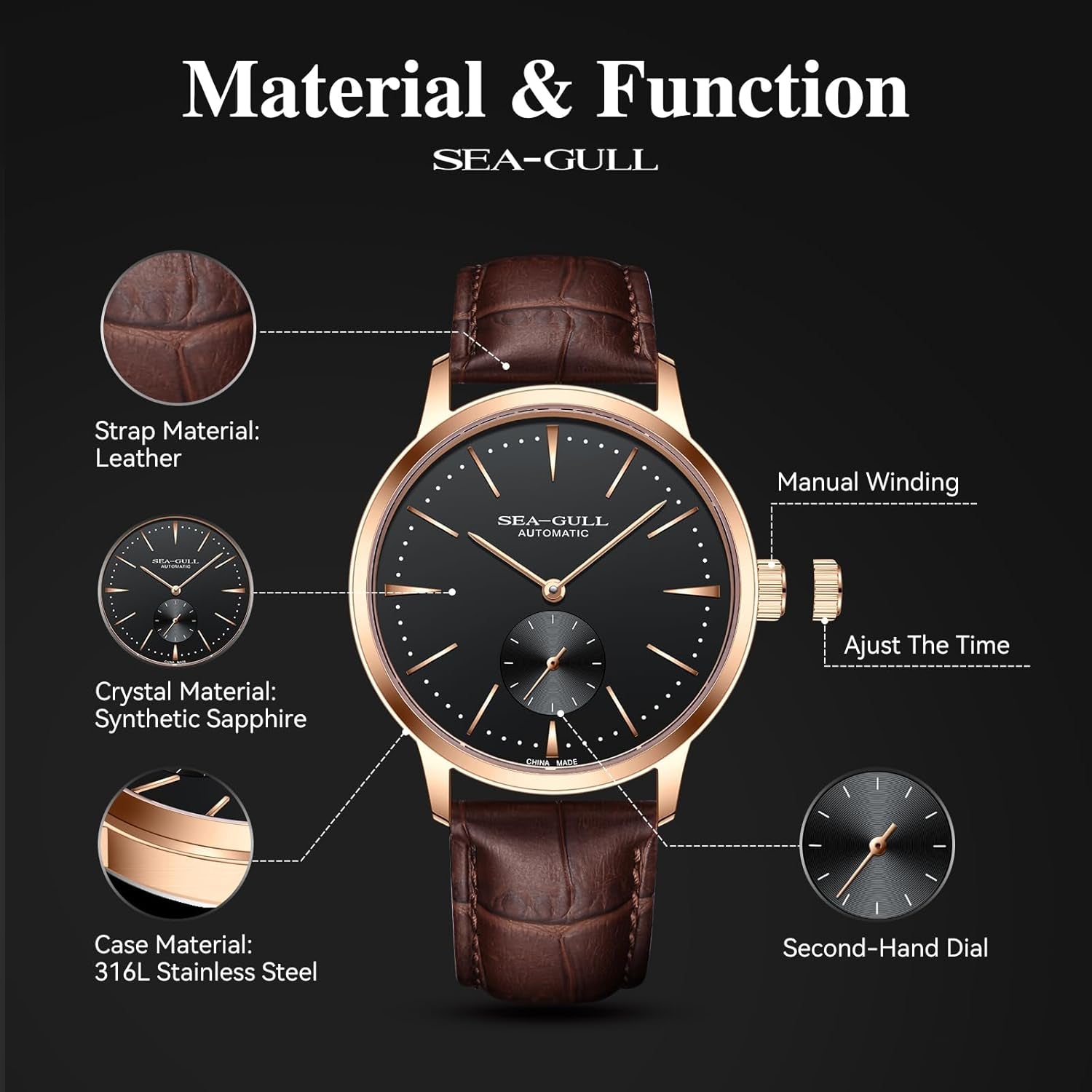 Modern Mens Business Leather Strap Watch