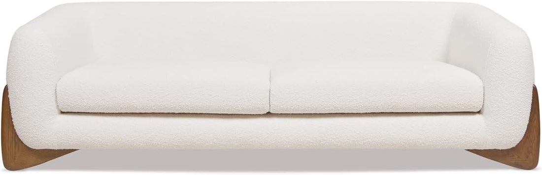 Modern Sofas Couches - Upholstered Luxury Sofa with Low Back and Curved Design 3 Seater 