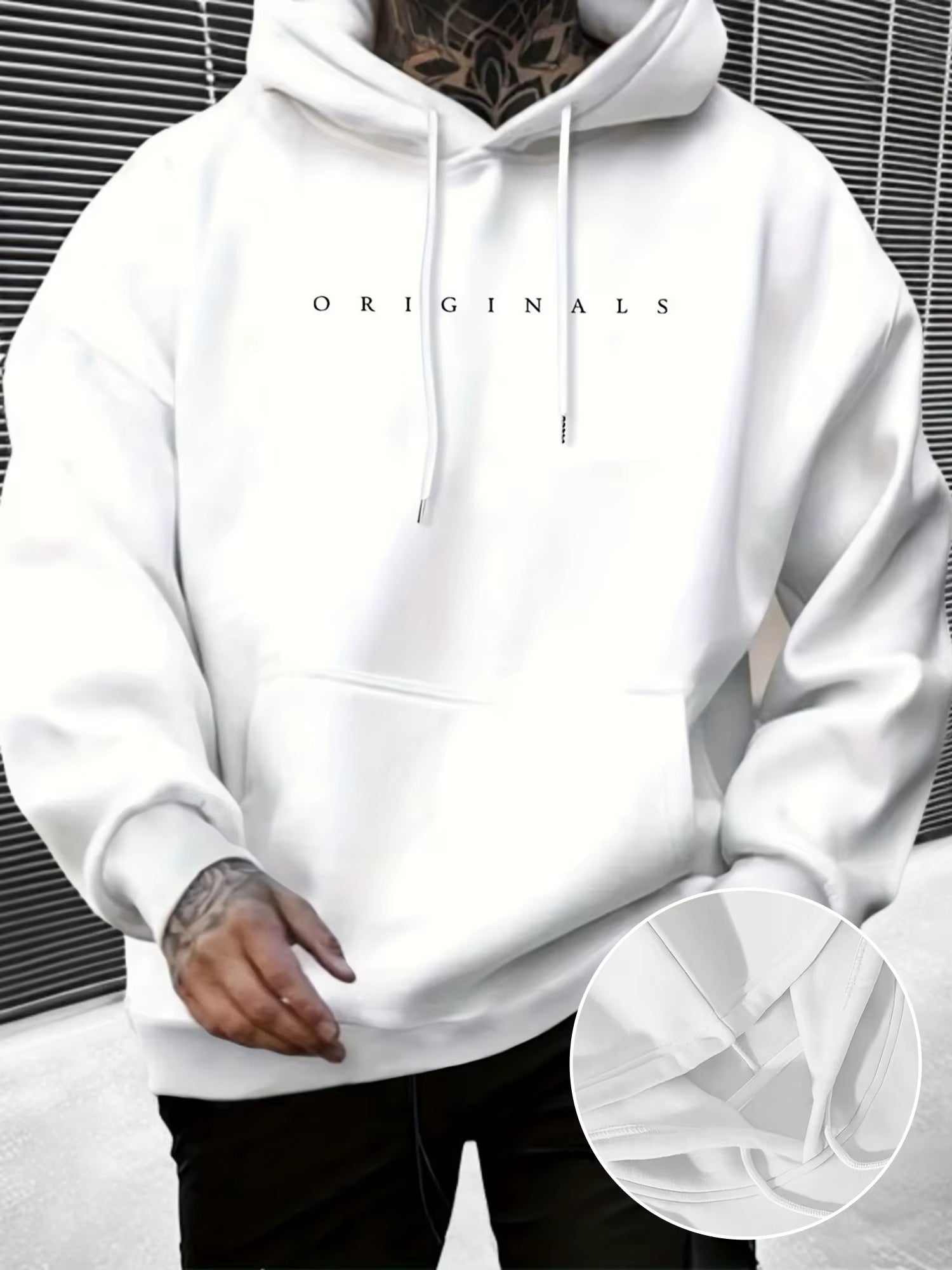 Mens Autumn and Winter Casual Printed Hoodie Pullover