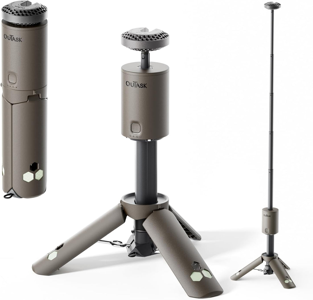 Camping Light Telescopic, Collapsible Magnetic Camping Lantern with 12000Mah Battery, Telescoping IPX6/IPX7 Waterproof Flashlights, Camping Lamp for Emergency, Camping, Hiking (Gray)
