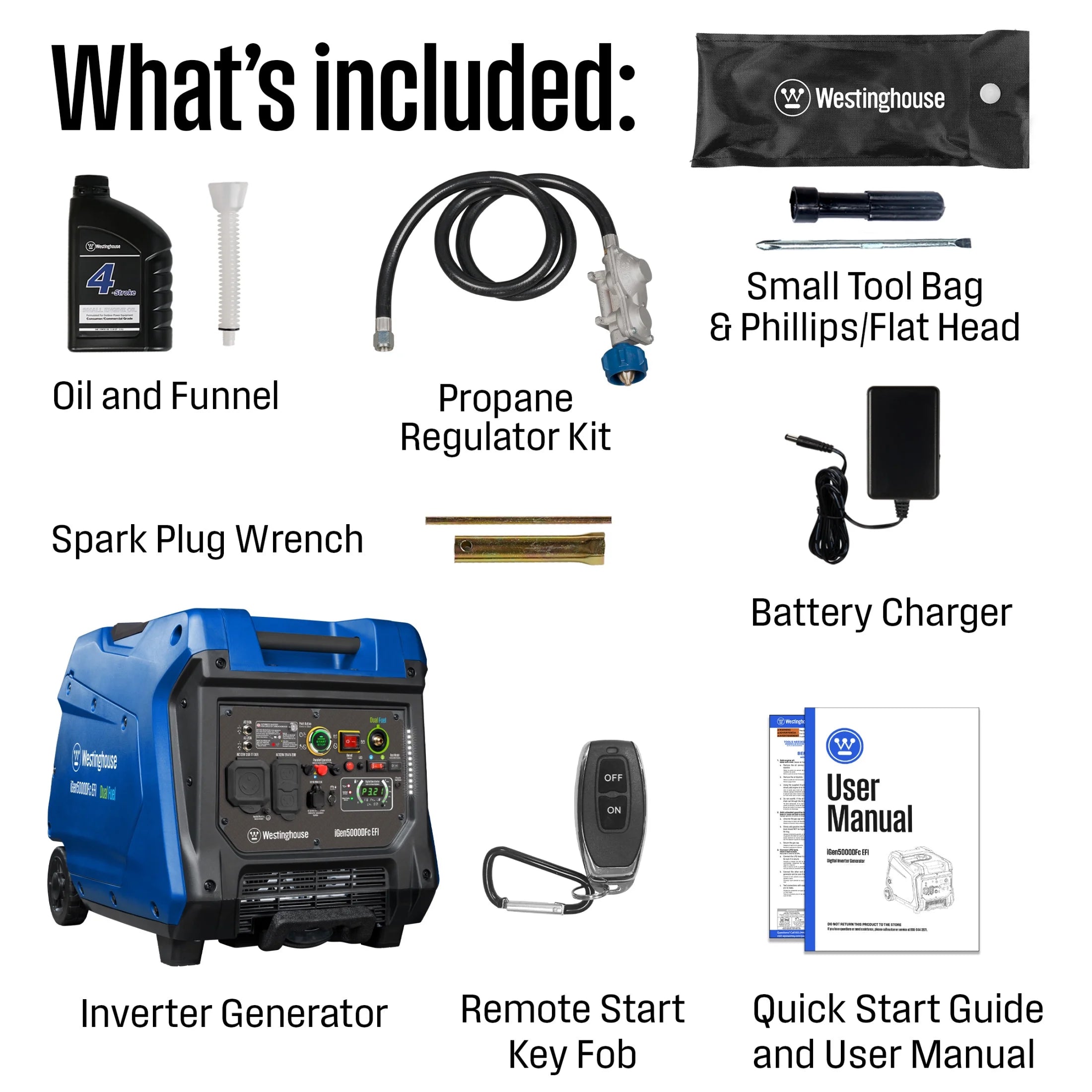 New Remote Enabled 5000 Peak Watt Quiet Portable Inverter Generator