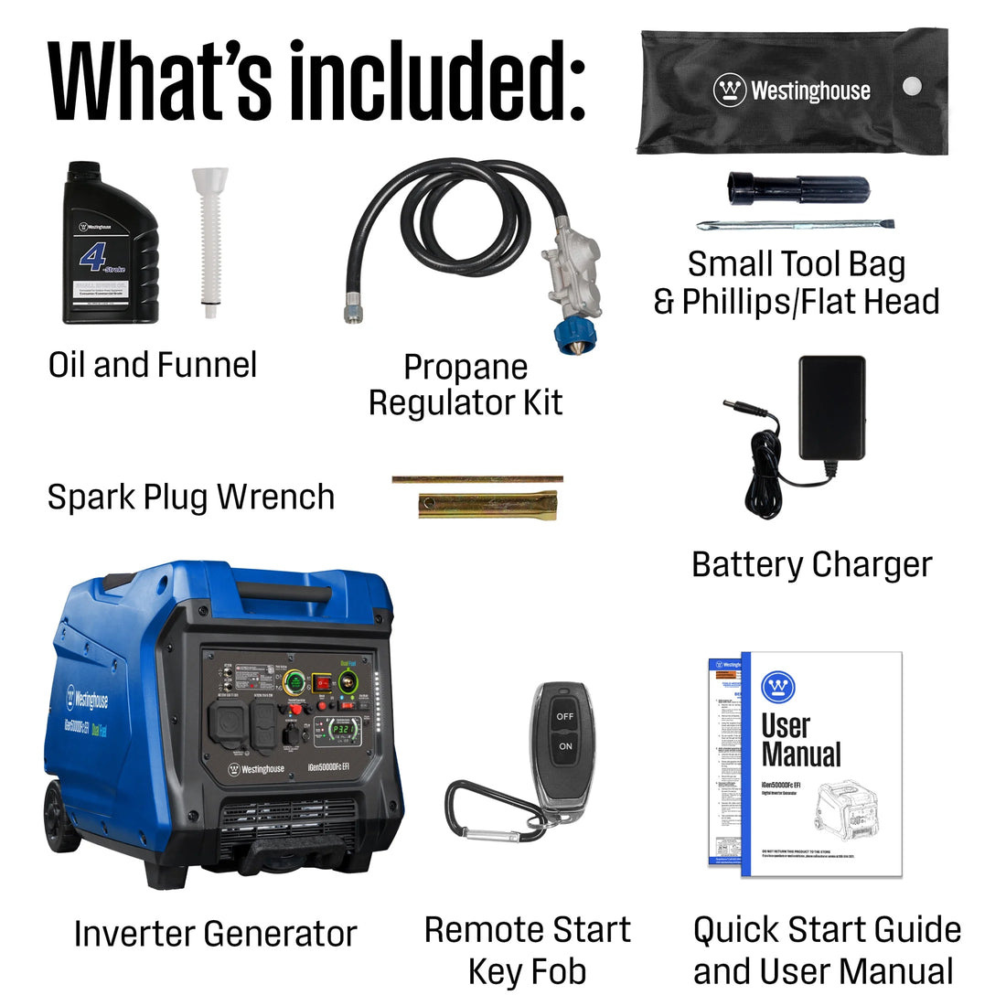 New Remote Enabled 5000 Peak Watt Quiet Portable Inverter Generator