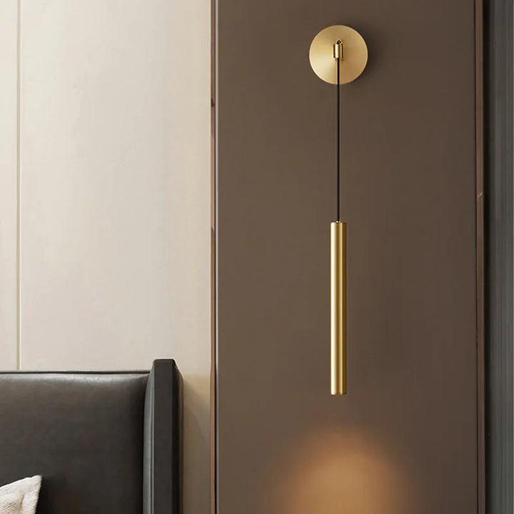 Light Luxury Copper LED Wall Lamp Height Adjustable Gold Black Brass Warm Atmosphere Sconces for Bedside Foyer Hotel Room