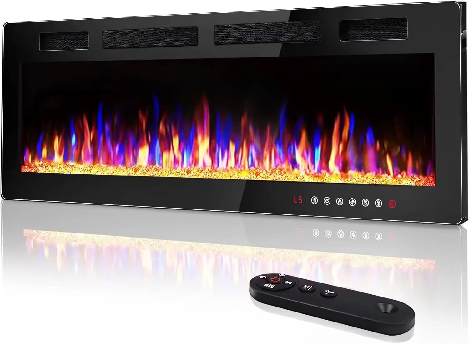 New 72 Inch Ultra-Thin Electric Fireplace Wall Mounted Fireplace Heater
