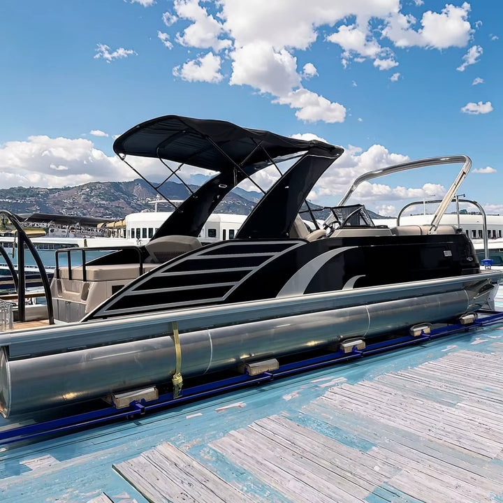 New 27Ft Sports Fiberglass Pontoon Boat Spacious Design and Powerful Engine