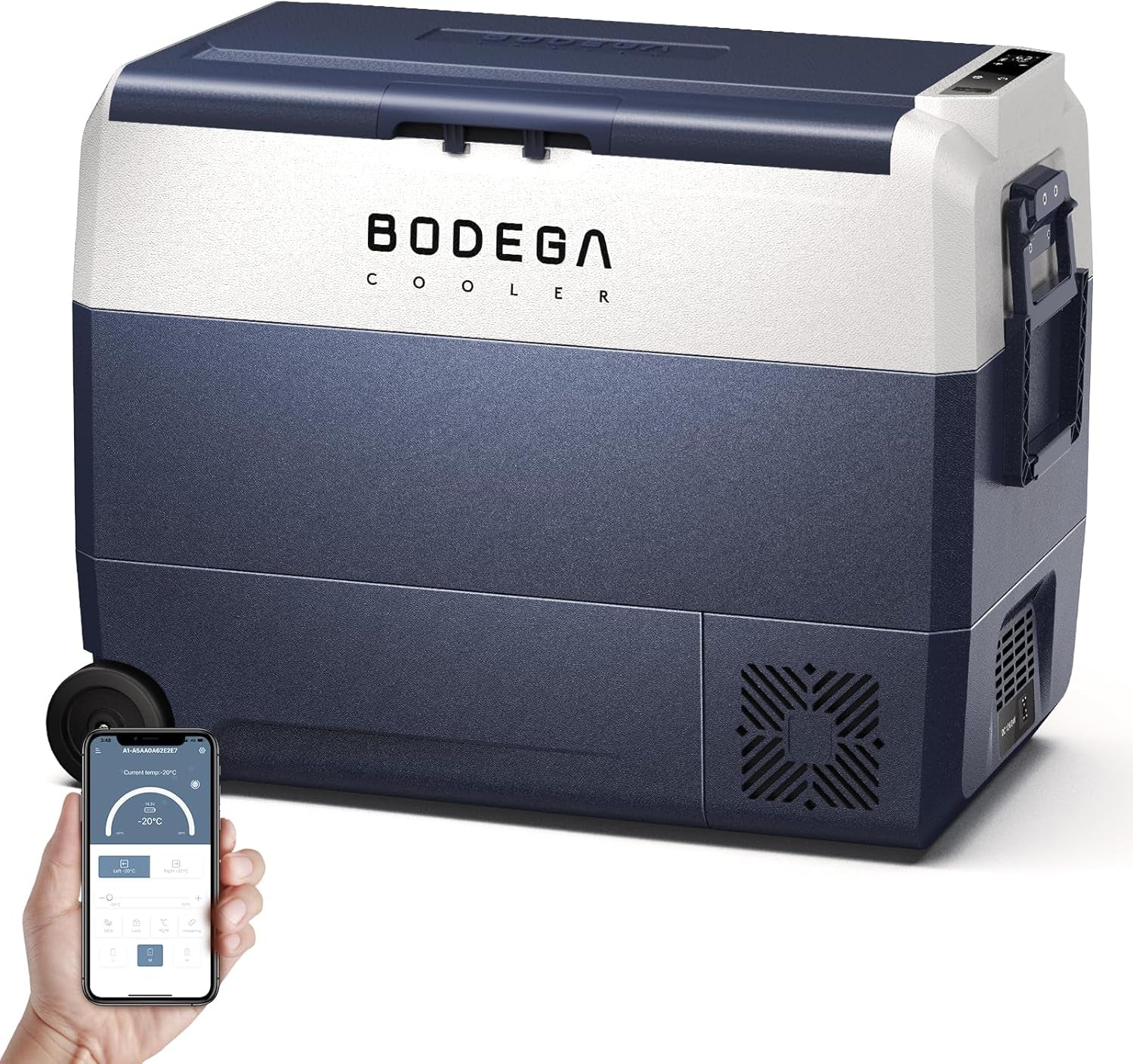 COOLER 12 Volt Car Refrigerator,64 Quart Portable Fridge Cooler APP Control,-4℉-68℉ 60L Dual Zone Car Freezer Cooler, 12/24V DC and 100-240V AC for Camping,Travel,Rv,Boat,Van,Road Trip