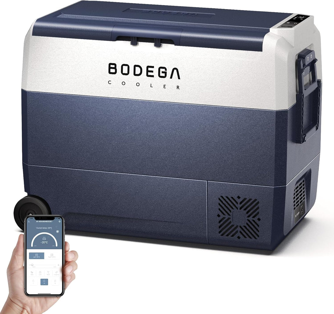 COOLER 12 Volt Car Refrigerator,64 Quart Portable Fridge Cooler APP Control,-4℉-68℉ 60L Dual Zone Car Freezer Cooler, 12/24V DC and 100-240V AC for Camping,Travel,Rv,Boat,Van,Road Trip