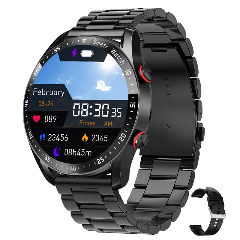 New HD Display Bluetooth Mens Watch Fitness Tracker