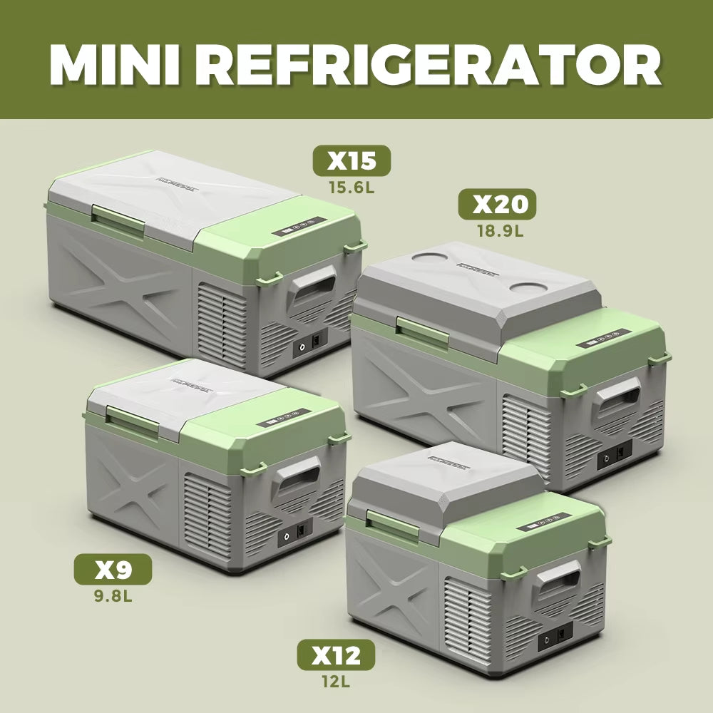 X20 Alpicool 18.86L Portable Car Fridge Freezer 12V Camping Mini Refrigerator Single-Zone Compressor Electric Car Home Dual Use