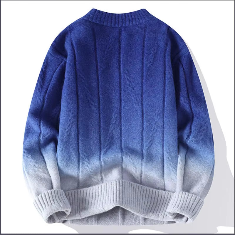 Knitted Sweaters Men'S Women Autumn Color-Matching Loose round Neck Long Sleeve Sweater Male High Quality Warm Knitwear Pullover