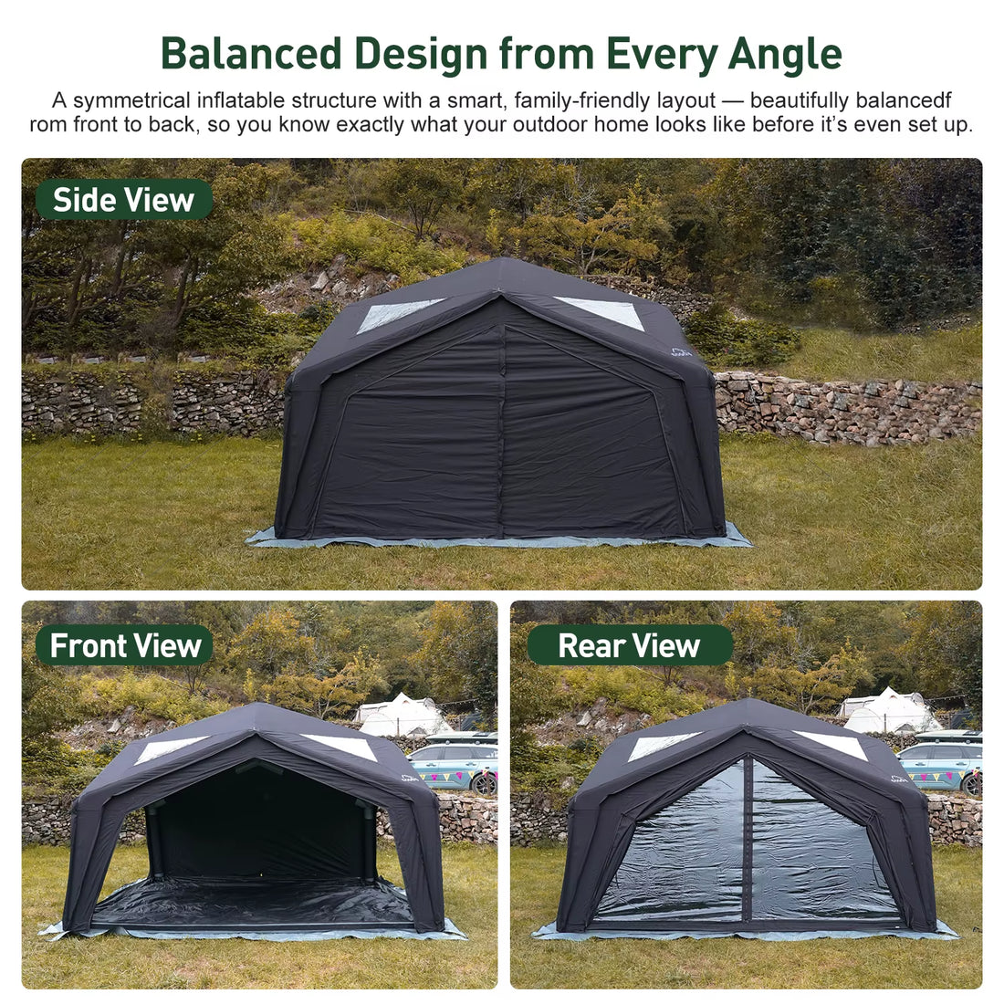 Coody Hub Station Air Tent-Black Factory Direct High Quality Camping Party Four Season Outdoor Unique Portable Inflatable Tent