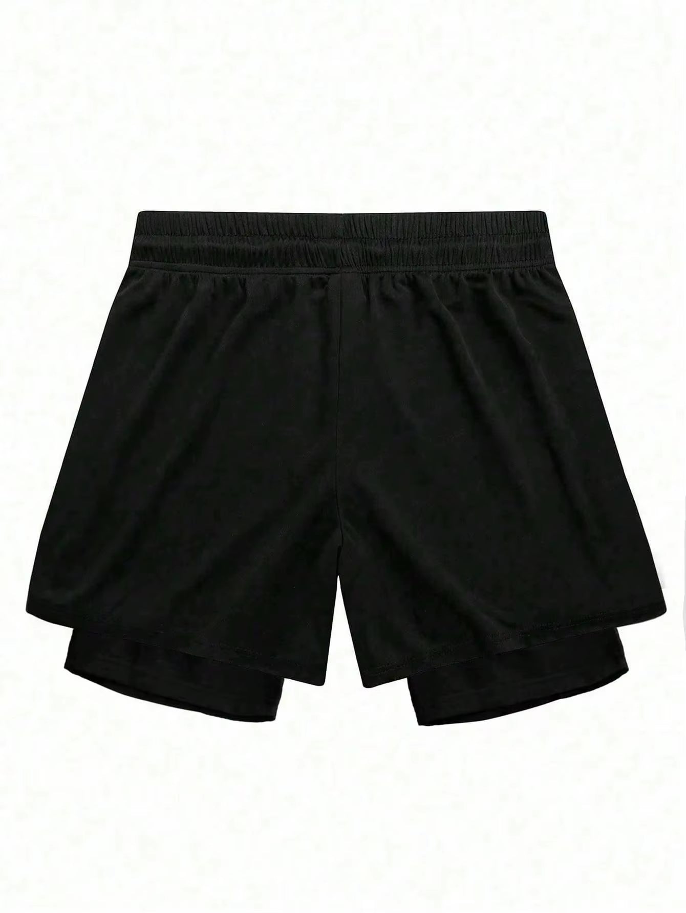 Men's Cross Print Drawstring  Double Layer Shorts 