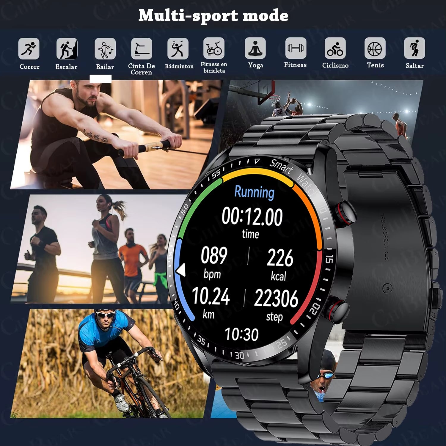 New HD Display Bluetooth Mens Watch Fitness Tracker