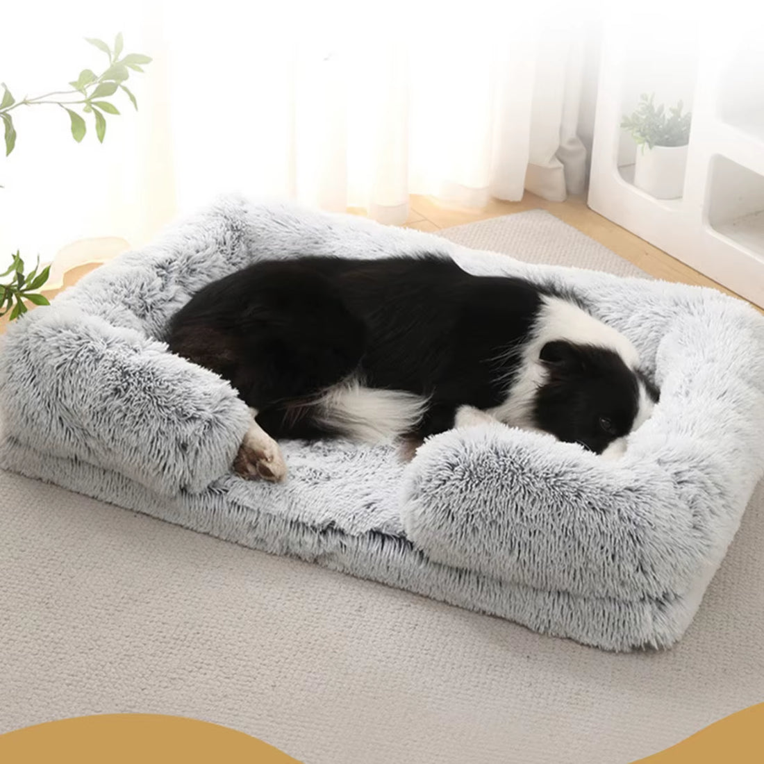 New Square Dog Bed Plush Pet Bed Winter Thickened Pad Bed 