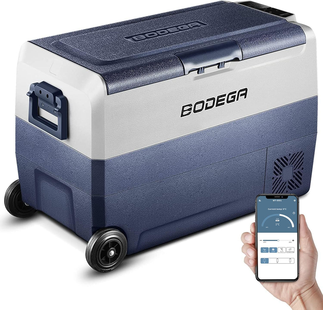 COOLER 12 Volt Car Refrigerator,64 Quart Portable Fridge Cooler APP Control,-4℉-68℉ 60L Dual Zone Car Freezer Cooler, 12/24V DC and 100-240V AC for Camping,Travel,Rv,Boat,Van,Road Trip