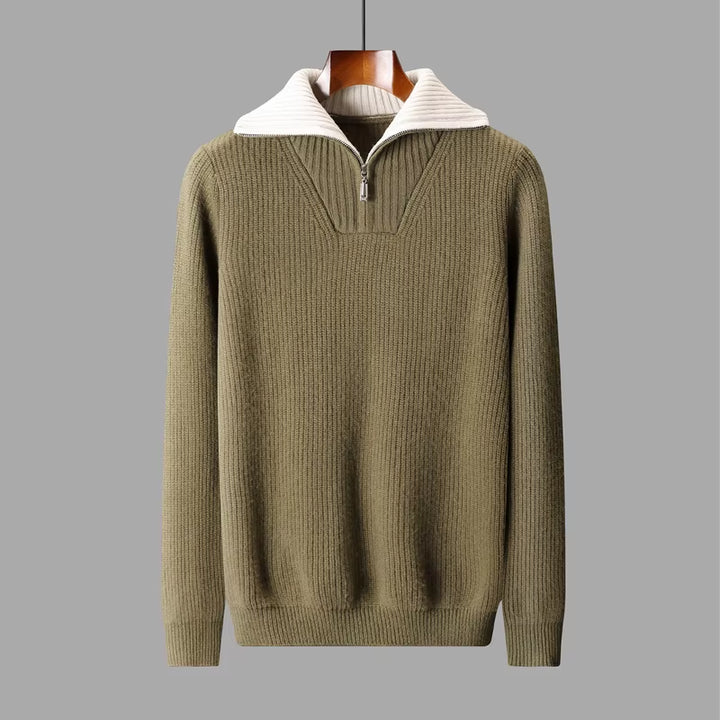 New Fusion Men’s Elite Wool Turn-Down Collar Pullover