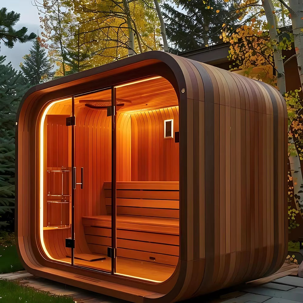 Luxury Canadian Red Cedar Wooden Steam Sauna 