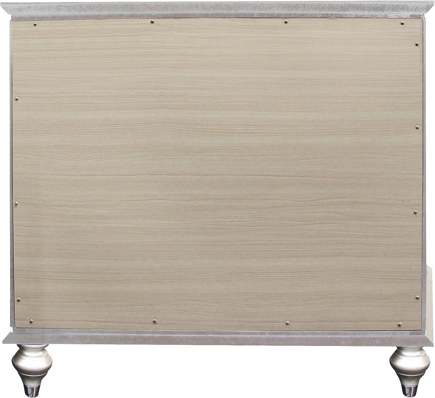 Modern luxe Champagne Glam Nightstand  Bedside Table with Drawers