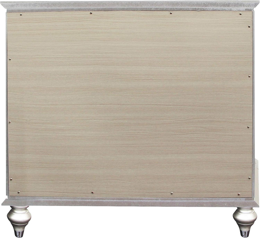 Modern luxe Champagne Glam Nightstand  Bedside Table with Drawers