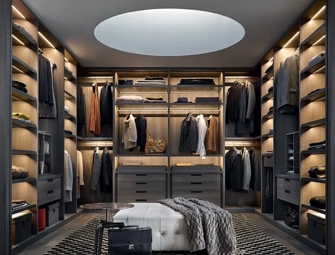 Italian Wardrobe Design Walk-In Closet Modern Men’s Wardrobe Cabinet
