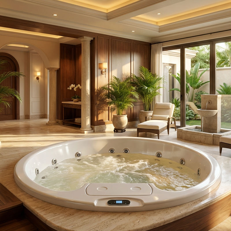 Luxury Whirlpool Hot Tub with Hydro Massage - Outdoor Heated Acrylic Spa Pool & Jacuzzi