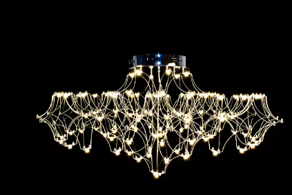 Modern Crystal LED Chandelier Gold Firefly Lustre for Luxury Interiors