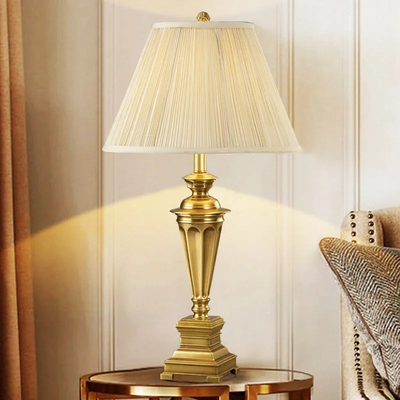 Premium Home Copper Table Lamp – Luxury Bedroom & Living Room Light