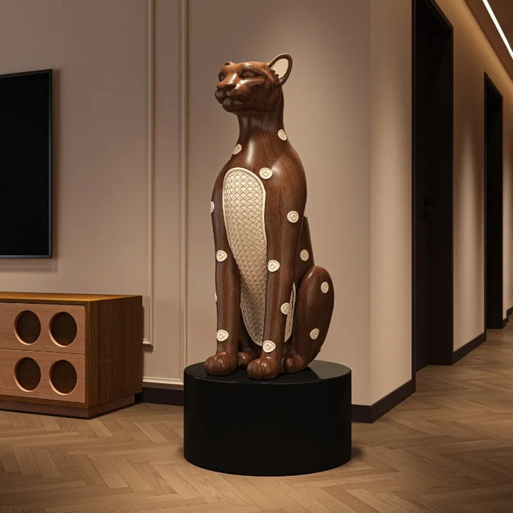 Vintage Creative Leopard Sculpture – Modern Luxury Floor Decor & Animal Figurine