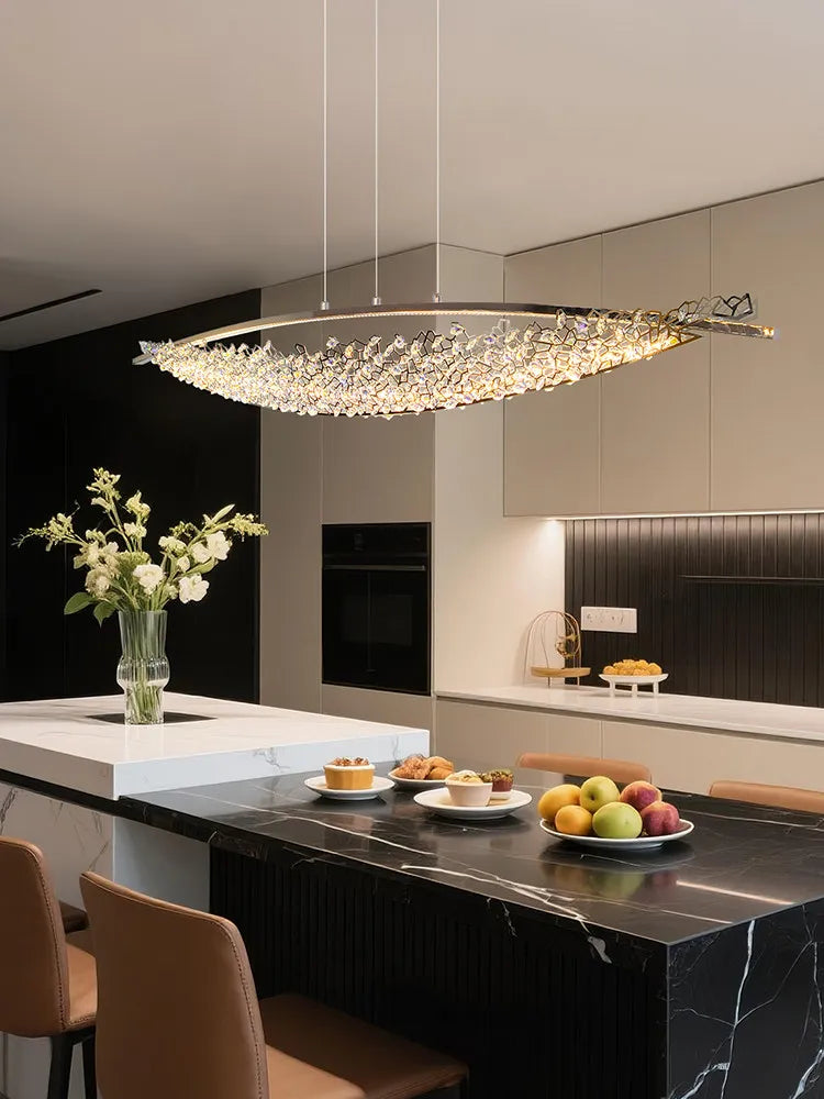Modern LED Crystal Boat Pendant Chandelier – Italian Luxury Dining & Villa Lighting