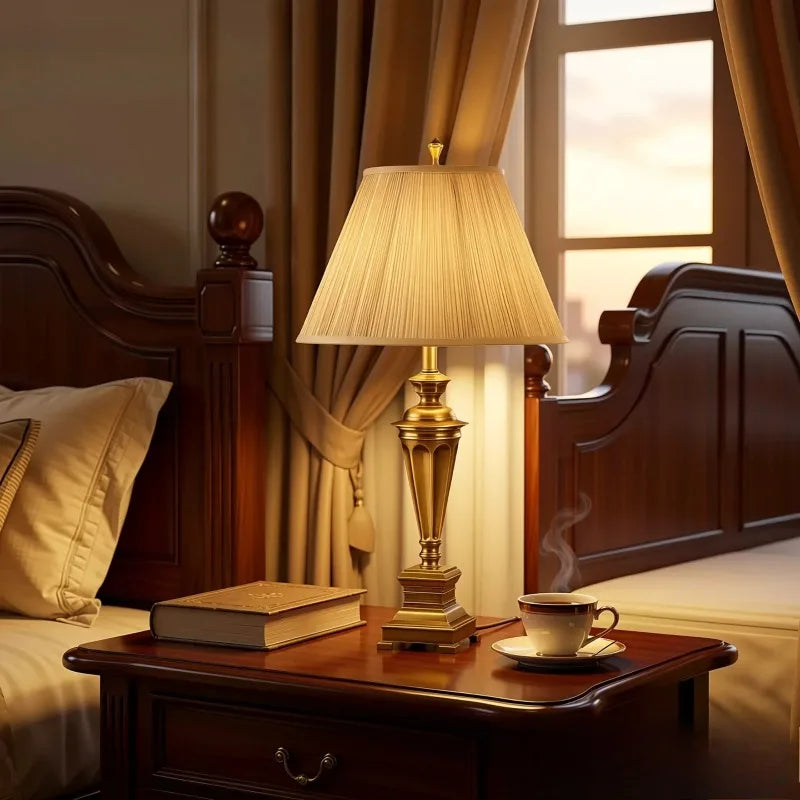 Premium Home Copper Table Lamp – Luxury Bedroom & Living Room Light